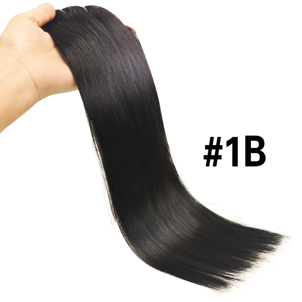 Clip In Hair Extensions Real Human Hair color #4 Chocolate Brown Clip In Hair Extensions 8pcs Hair Natural Black Color 26 Inches