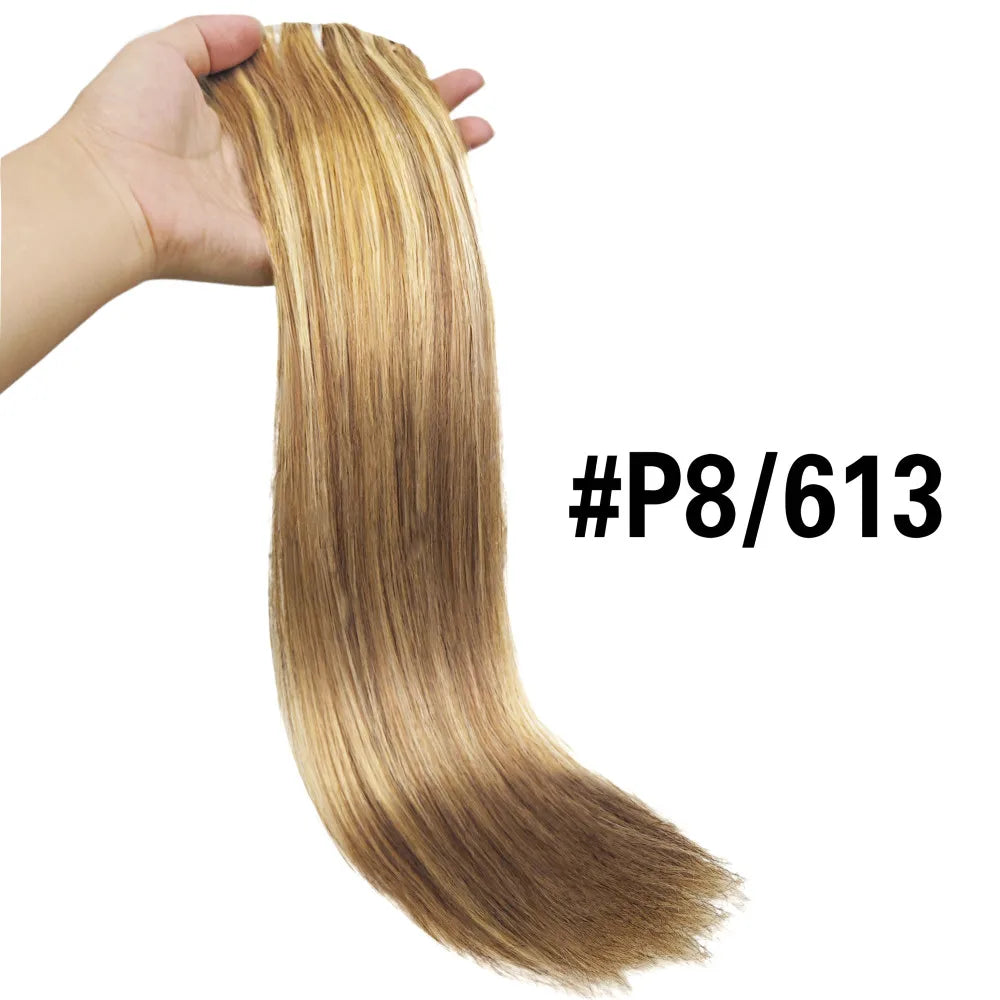 Clip In Hair Extensions Real Human Hair color #4 Chocolate Brown Clip In Hair Extensions 8pcs Hair Natural Black Color 26 Inches