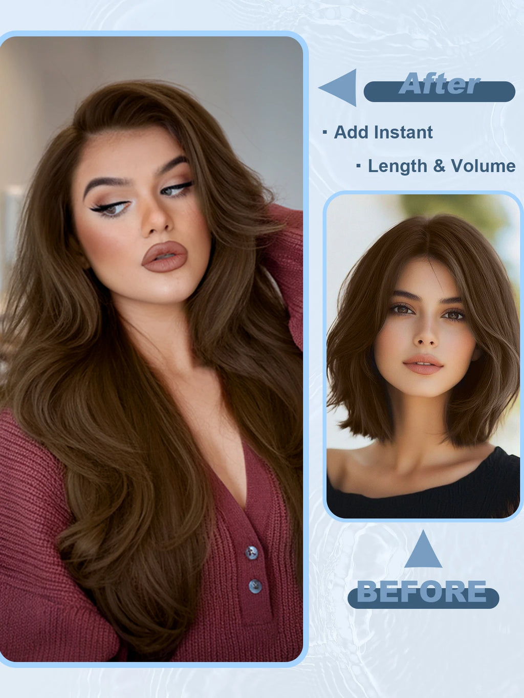 Real Human Hair Halo Hair Extensions with Invisible Wire Adjustable Band Secret Clip-in Extensions for Women 2 Oz Medium Brown