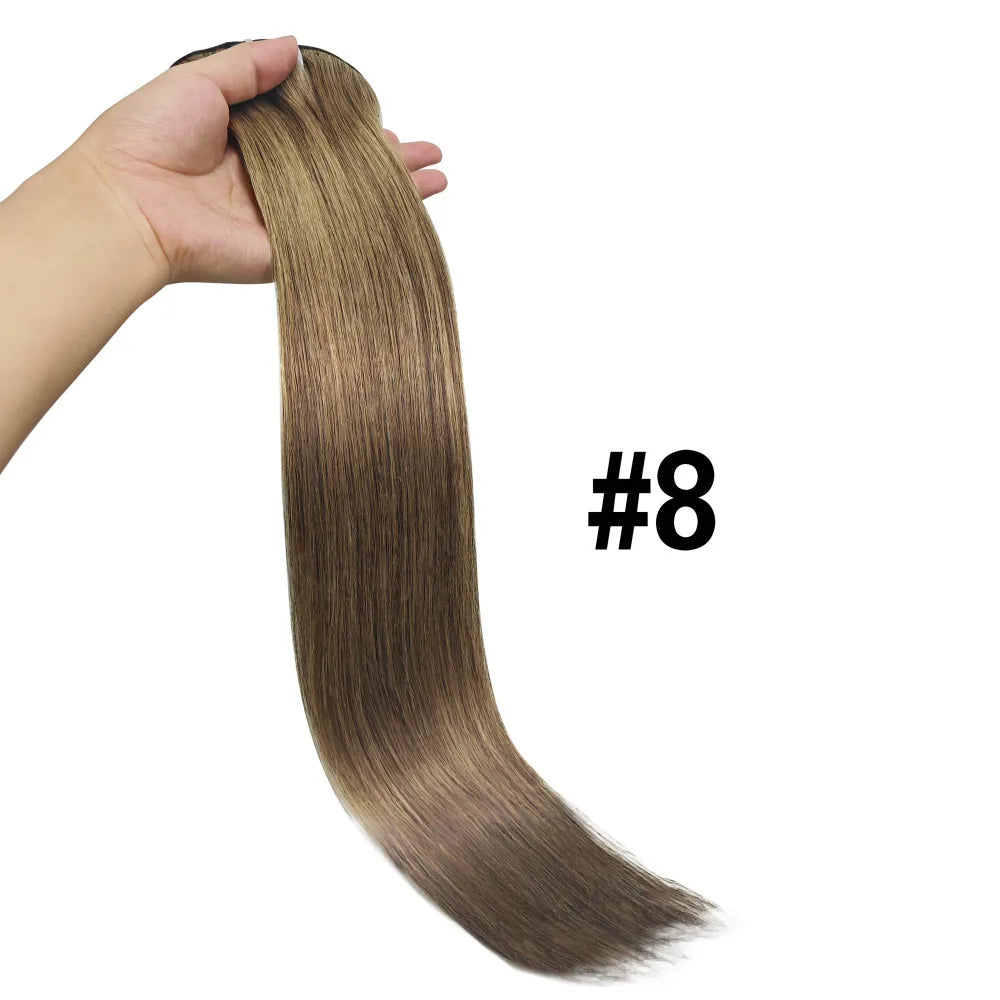 Clip In Hair Extensions Real Human Hair color #4 Chocolate Brown Clip In Hair Extensions 8pcs Hair Natural Black Color 26 Inches