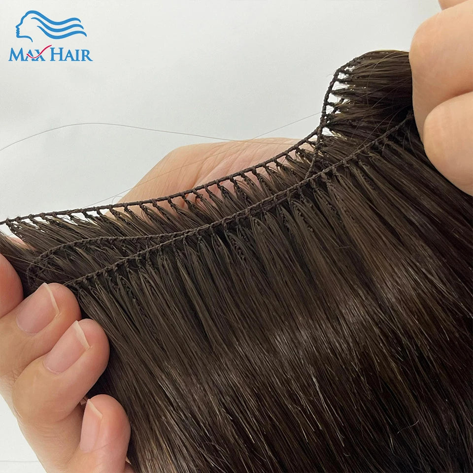 Human Hair Feather Hair Weft Extensions 100% Real Natural Customize Hair Comfortable Invisible Black Brown Blonde for Salon