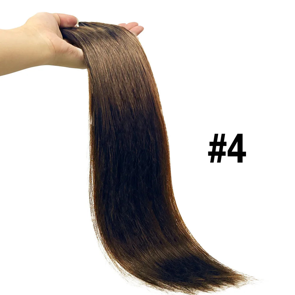 Clip In Hair Extensions Real Human Hair color #4 Chocolate Brown Clip In Hair Extensions 8pcs Hair Natural Black Color 26 Inches