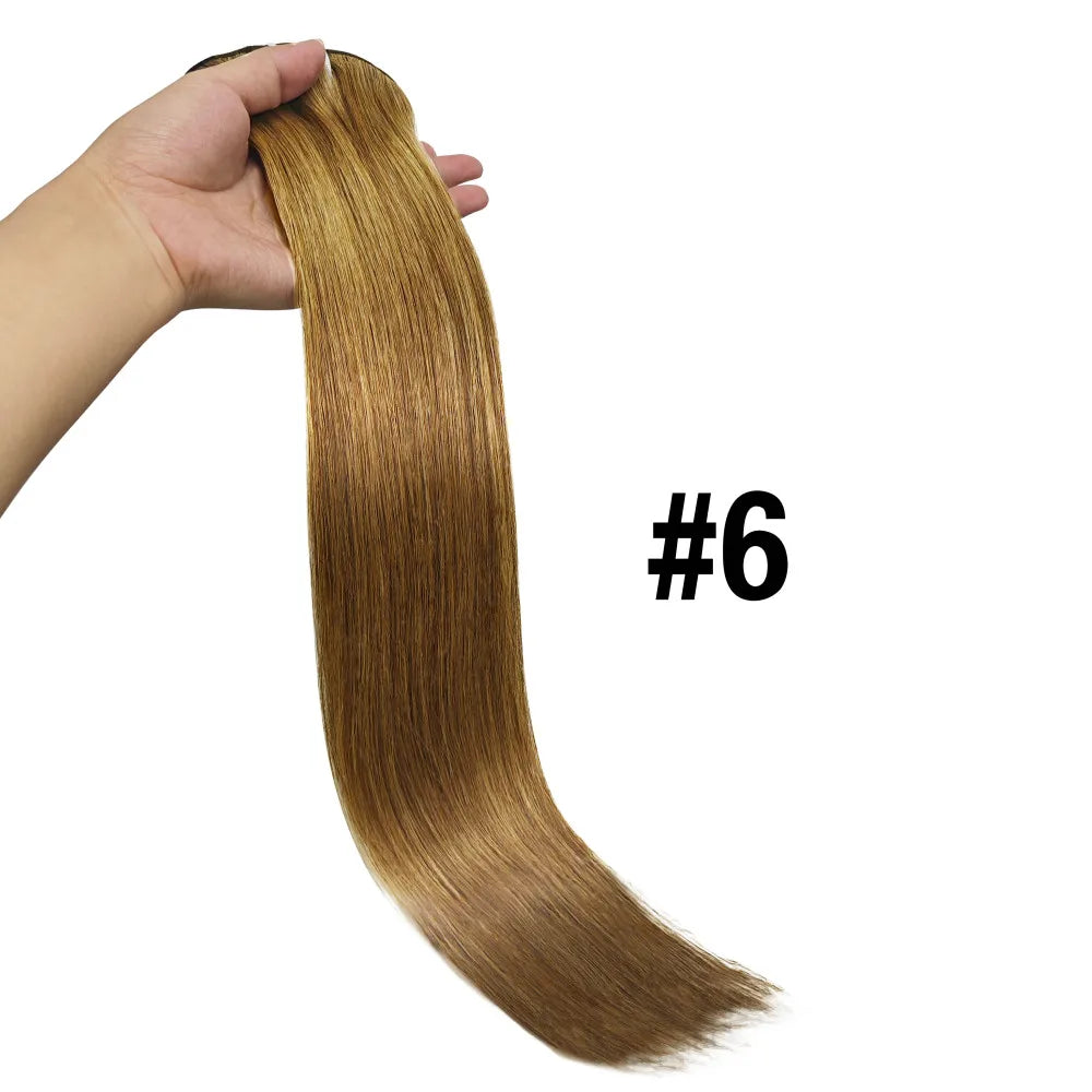 Clip In Hair Extensions Real Human Hair color #4 Chocolate Brown Clip In Hair Extensions 8pcs Hair Natural Black Color 26 Inches