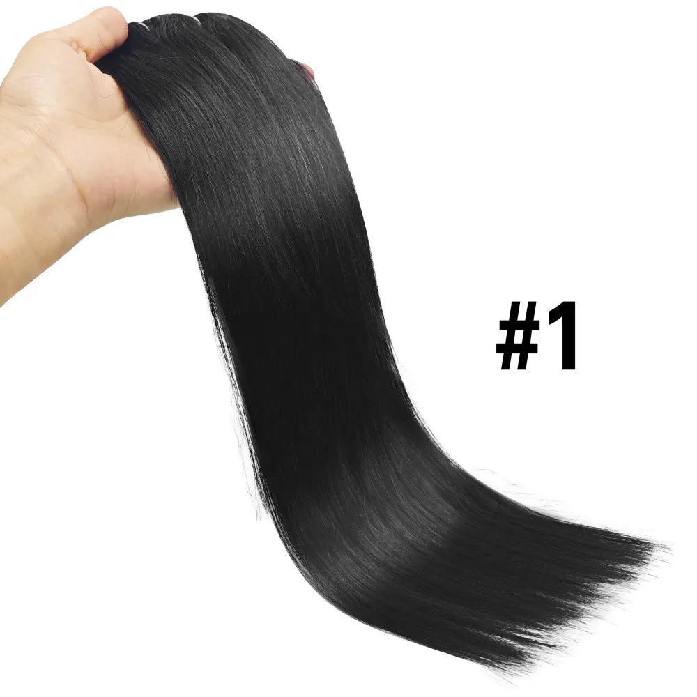 Clip In Hair Extensions Real Human Hair color #4 Chocolate Brown Clip In Hair Extensions 8pcs Hair Natural Black Color 26 Inches
