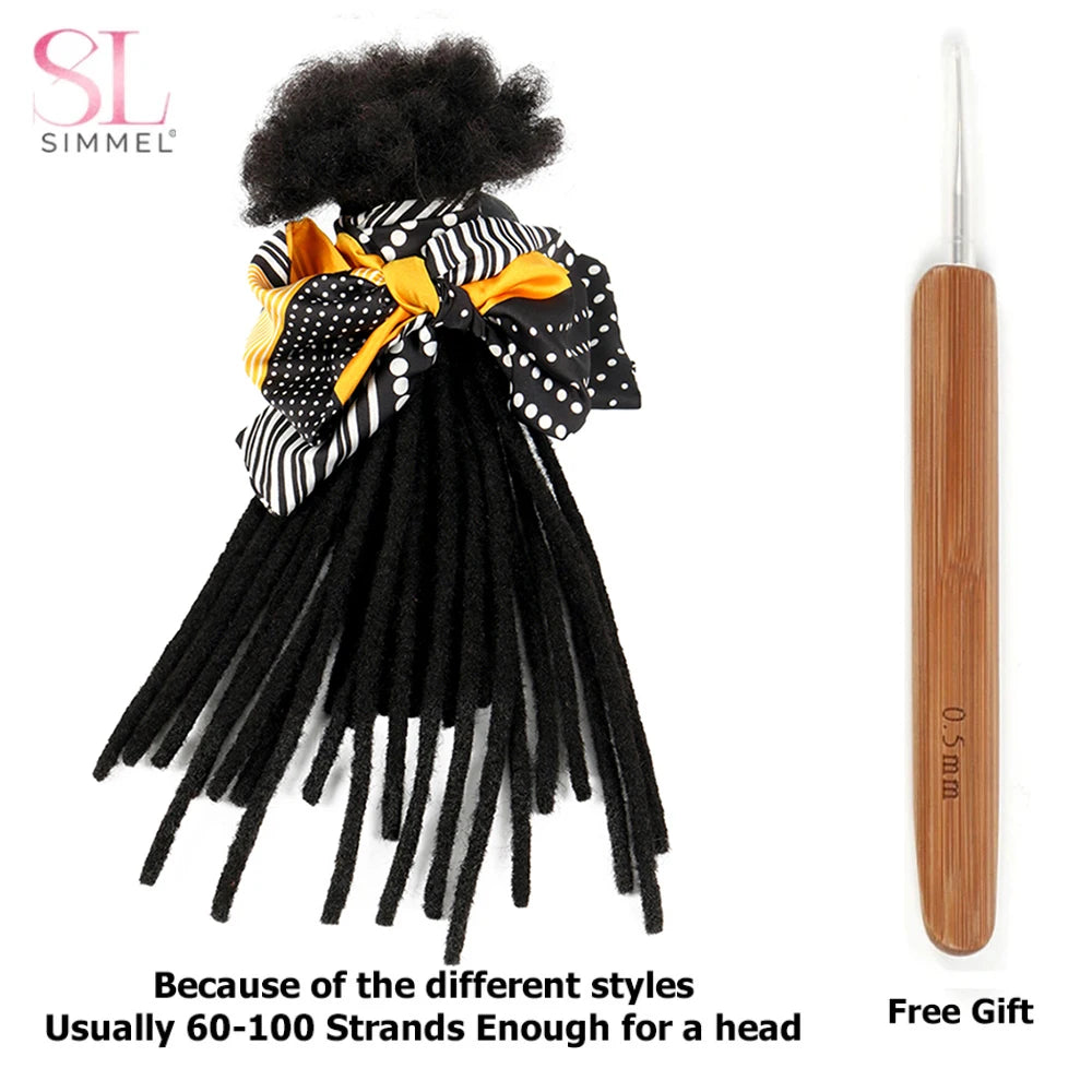 Dreadlock Extensions Real Human Hair For Man/Women 0.4cm Wedth Permanent Loc Extensions 60 Strands 6-22 Inch Brazilian Dreadlock