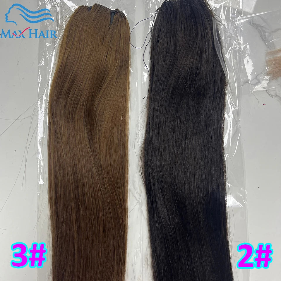 Human Hair Feather Hair Weft Extensions 100% Real Natural Customize Hair Comfortable Invisible Black Brown Blonde for Salon