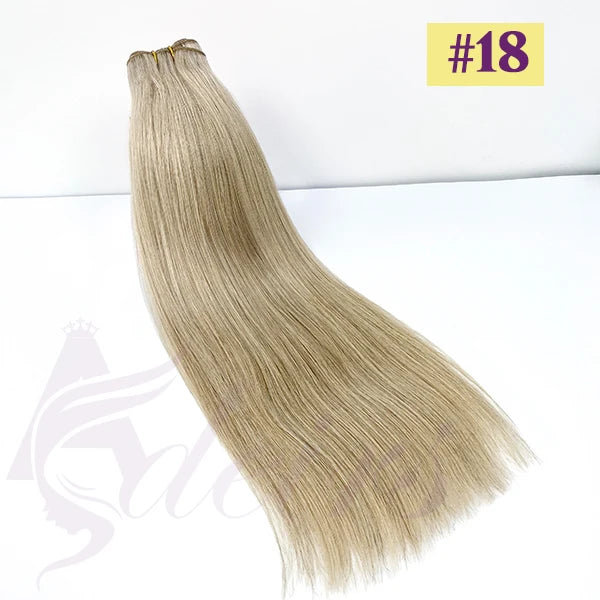 ADEIRS High Quality Human Hair Wefts Extensions Hair Weaves Bundles 100% Real Human Natural Hair Double Weft Brown Blonde salon