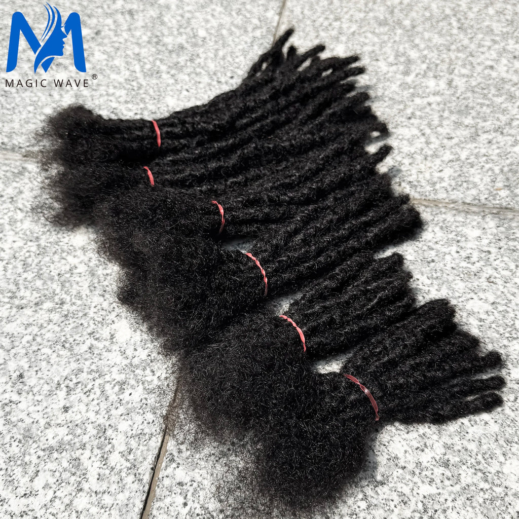 100% Real Human Hair Dreadlock Extensions for Crochet Braids 0.6cm Width Handmade Loc Extensions Human Hair for Men Women