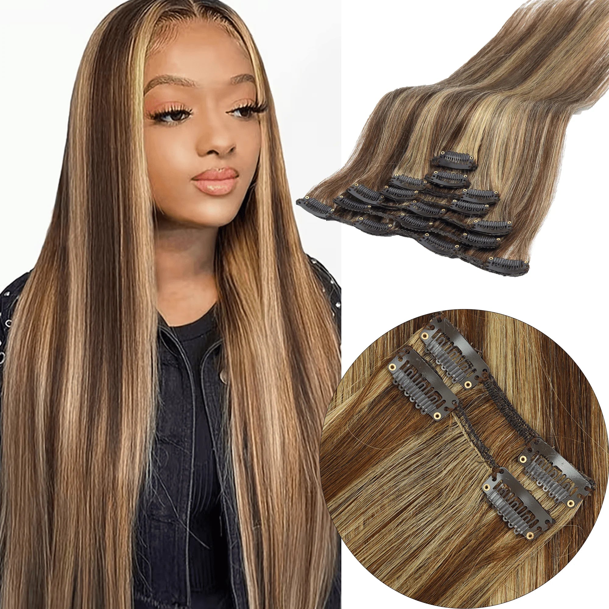 Clip-In Hair Extensions Made from Real Remy Human Hair Perfect for Women Seeking a Soft Natural Look for Everyday Use