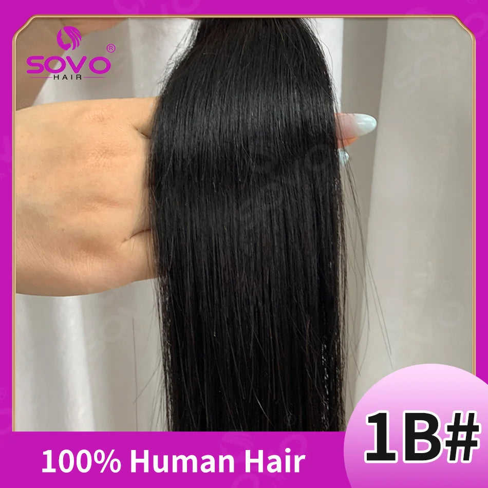 100-200Grams Clip In Hair Extension 100% Remy Human Hair Dark Brown Clip-On HairPiece Full Head 14-28 Inch For Salon Supply