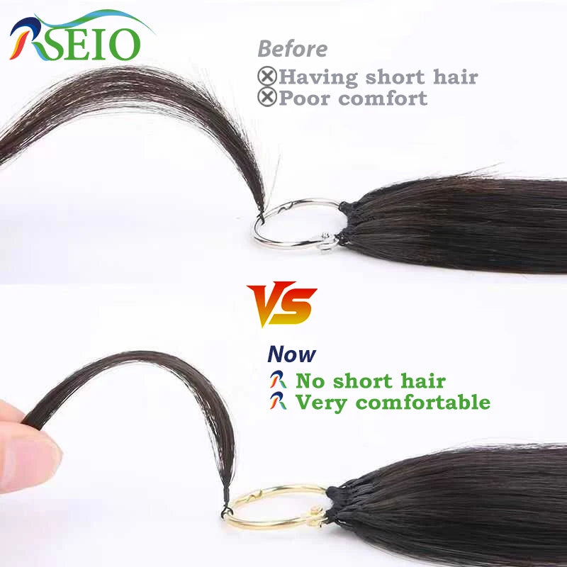 RSEIO New Feather hair extensions Human Hair 100% Real Natural Hair Comfortable and Invisible 16"-26" Black Brown Blonde Straigh