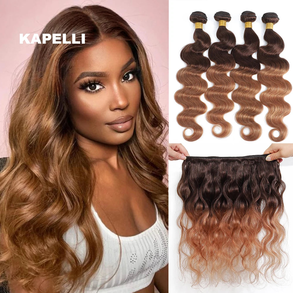 #27 Honey Blonde Body Wave Human Hair Bundles 100% Unprocessed Human Hair Weave Brazilian 15A Raw Hair Bundles Extensions
