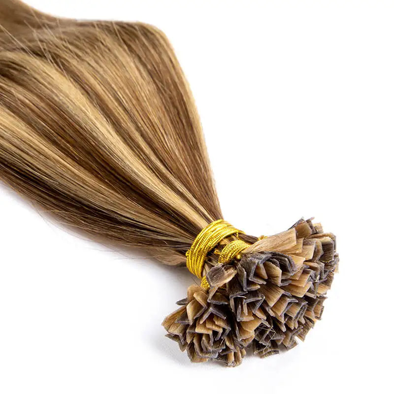 Straight Keratin V Tip Hair Extensions Real Human Hair 50Strands/Set Free Shipping Natural Fusion Human Hair Extension 12-24Inch