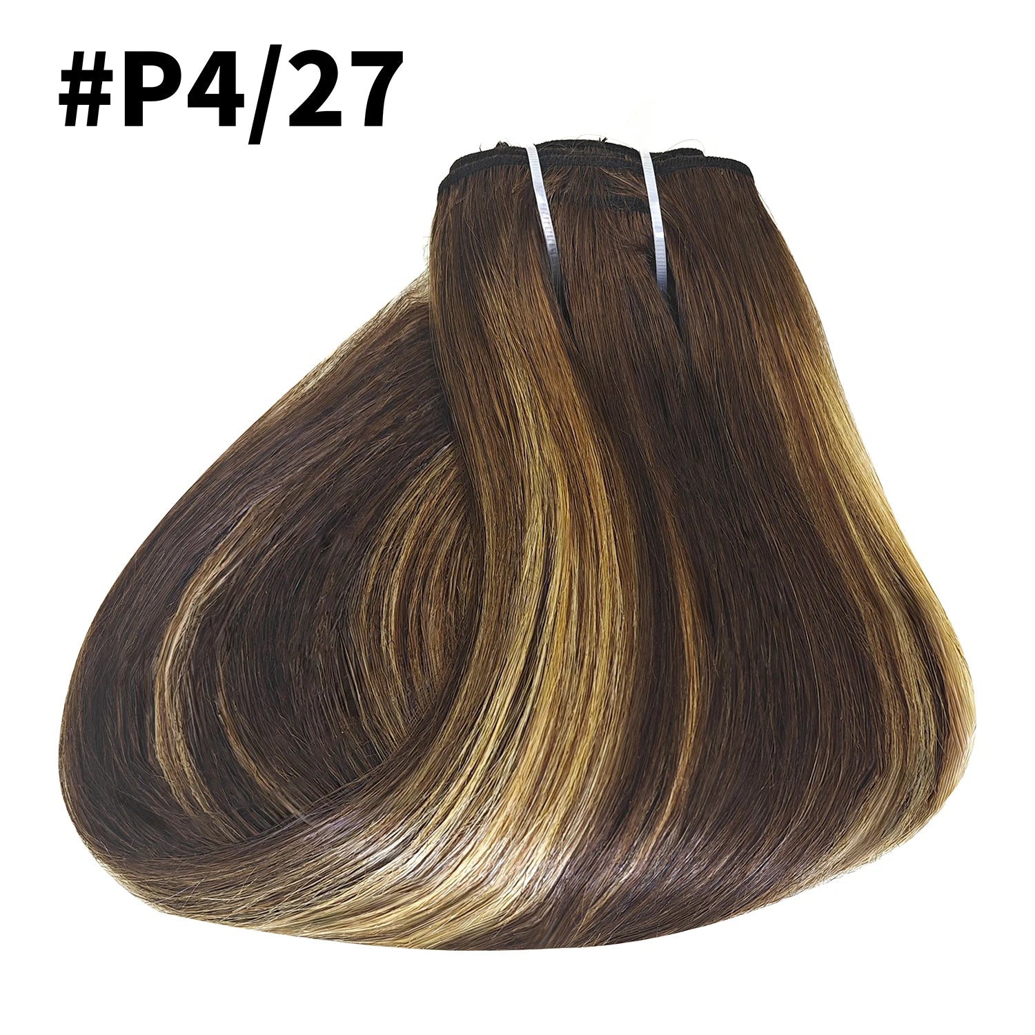 8Pcs Clip Ins 4/27 Highlight Color Straight Clip In Human Hair Extensions Brazilian Human Hair Clip In Hair Extensions 120G/Pack