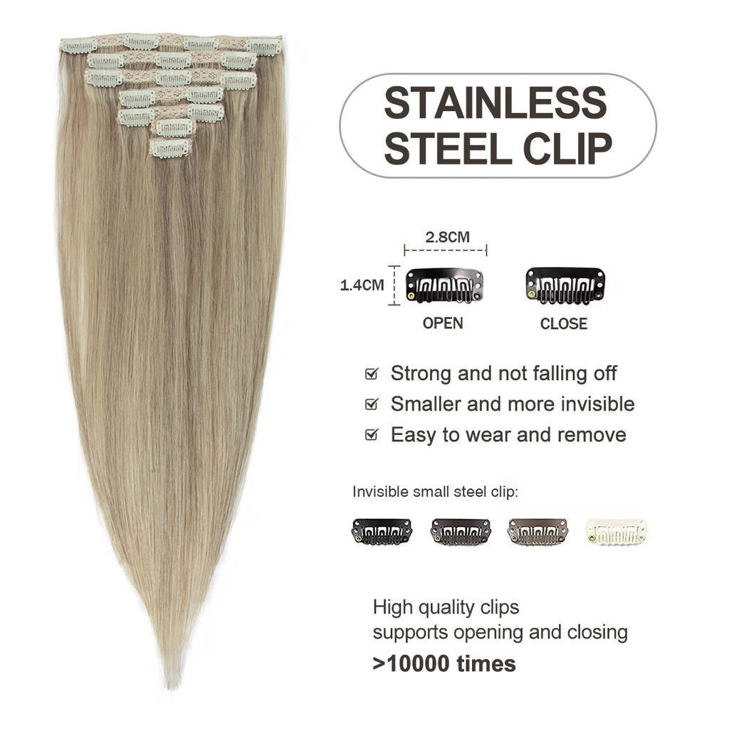 Clip-In Hair Extensions Made from Real Remy Human Hair Perfect for Women Seeking a Soft Natural Look for Everyday Use