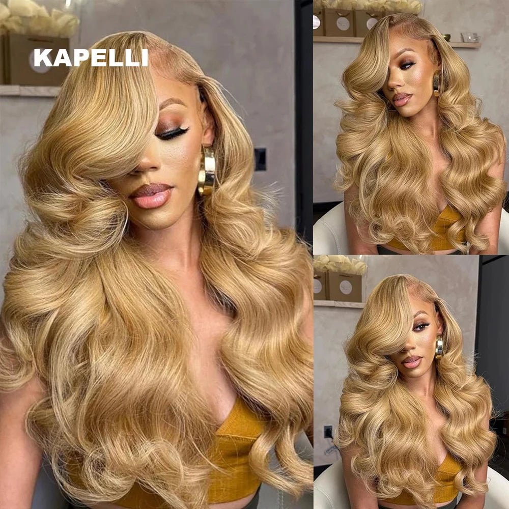 #27 Honey Blonde Body Wave Human Hair Bundles 100% Unprocessed Human Hair Weave Brazilian 15A Raw Hair Bundles Extensions