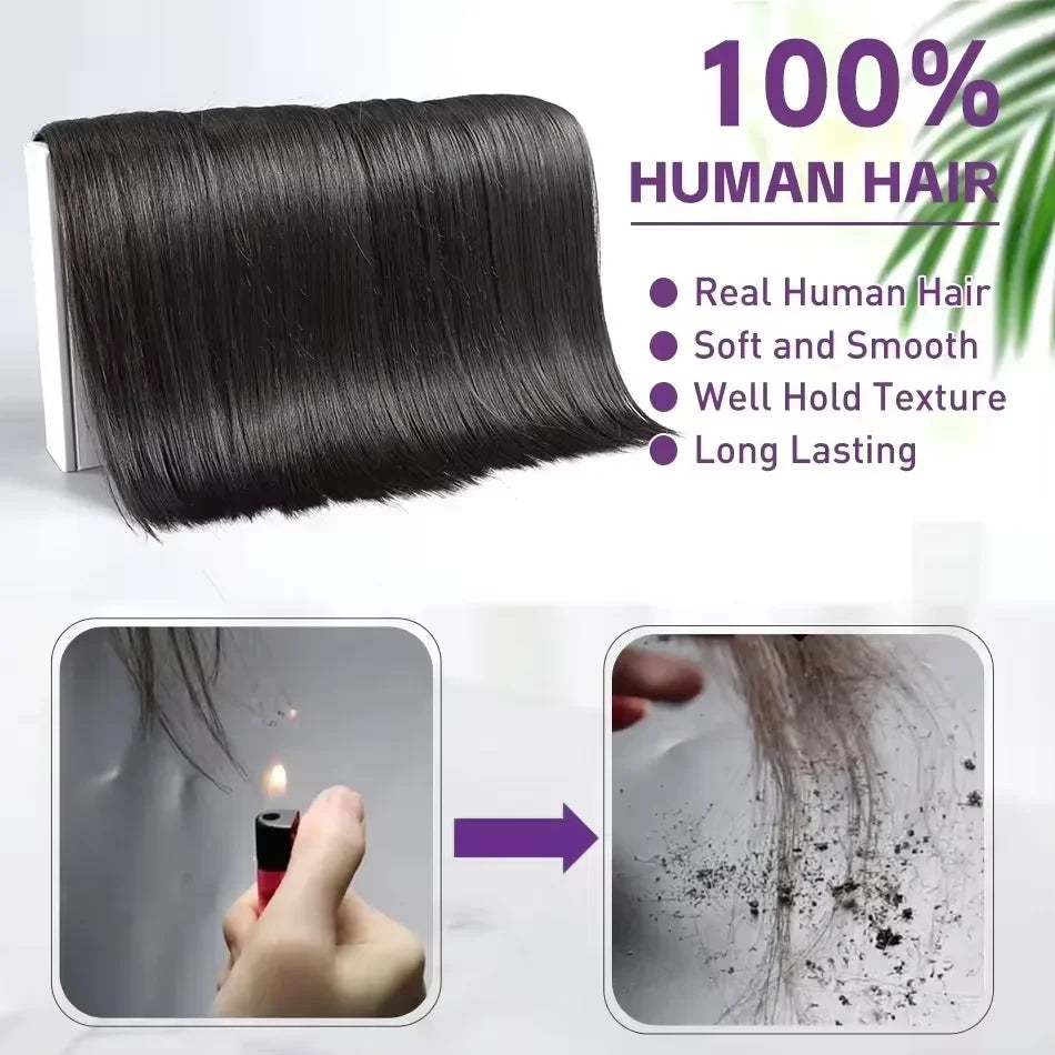 30 34 Inch Straight Human Hair Bundles Raw Hair Bundles 100% Human Hair Natural Brazilian Human Hair Extensions For Black Women