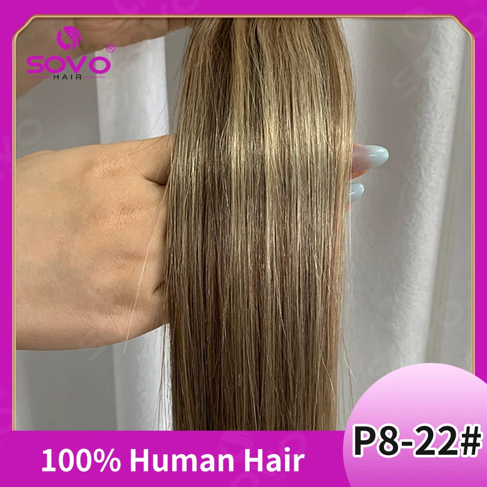 100-200Grams Clip In Hair Extension 100% Remy Human Hair Dark Brown Clip-On HairPiece Full Head 14-28 Inch For Salon Supply