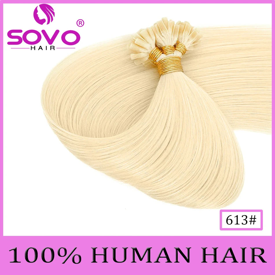 Straight U Tip Hair Extensions 100% Real Remy Human Hair 12"-26" Pre Bonded Keratin Hair Extensions For Salon Supply 100 Strands