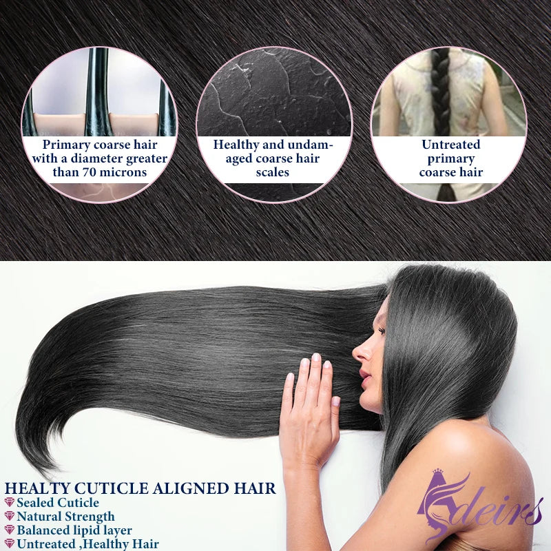 ADEIRS High Quality Human Hair Wefts Extensions Hair Weaves Bundles 100% Real Human Natural Hair Double Weft Brown Blonde salon