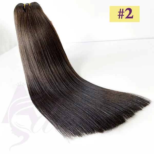 ADEIRS High Quality Human Hair Wefts Extensions Hair Weaves Bundles 100% Real Human Natural Hair Double Weft Brown Blonde salon