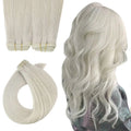 Full Shine Virgin Flat Silk Weft Hair Bundles Straight Human Hair Extensions 100% Real Virgin Human Hair Sew In Weft For Women