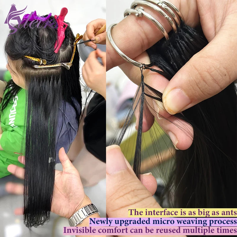ADEIRS New Feather Hair Extensions 100% Human Hair Real Natural Hair Comfortable And Invisible Black Brown Blonde Straight
