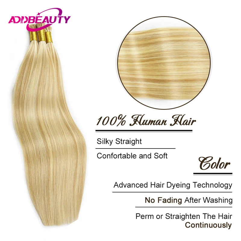 Straight Human Hair Extensions ITIP Human Fusion Hair 100% Real Brazilian Human Hair 50 Strands Keratin Capsule Natural Hair
