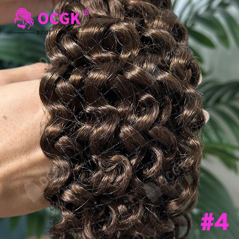 26" Real Human Hair Weft Extensions 613 Ombre Blonde Human Hair Weft Water Wave Bundles Off Black Brown Ginger Bundles 100g/Pc
