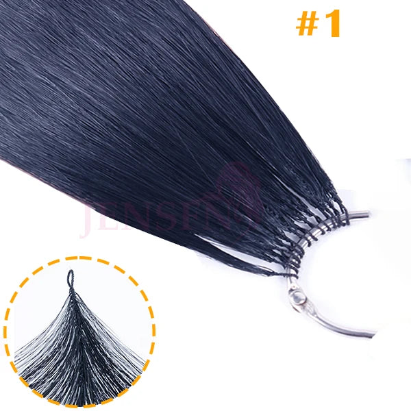 Straight Micro Feather New Hair Extensions  Real Human Hair Hand Knitting   16"-26" Inch 1.6g/Strand #613 Color  Salon Supplies