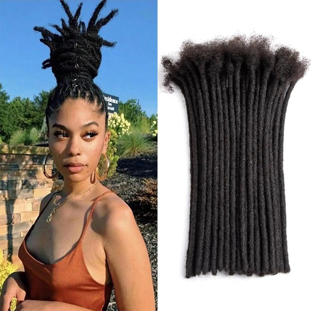 Teresa Synthetic Hair Dreadlock Extensions Synthetic Loc Extensions 0.8cm Width 10Inch 15 Strands Real Hair Dreadlock Extensions