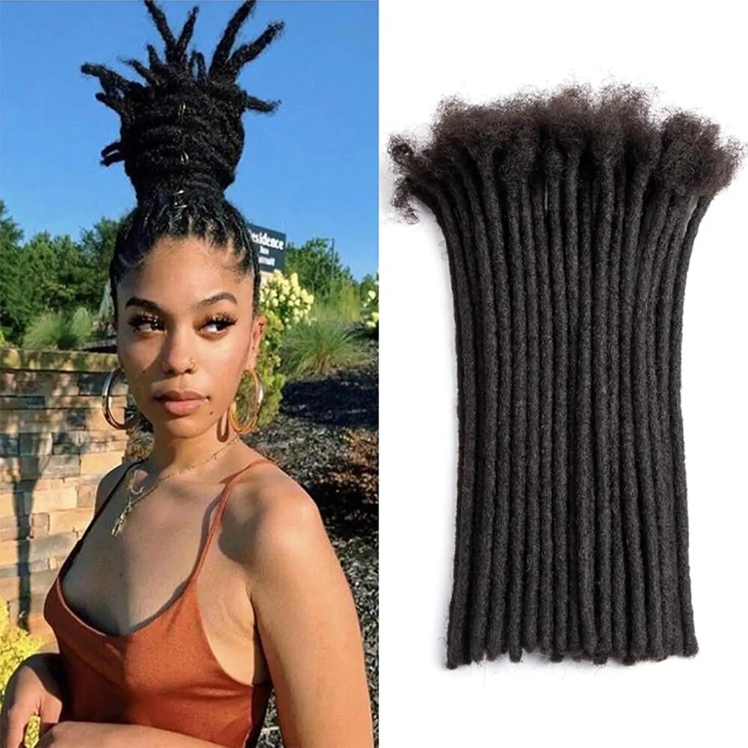 Teresa Synthetic Hair Dreadlock Extensions Synthetic Loc Extensions 0.8cm Width 10Inch 15 Strands Real Hair Dreadlock Extensions
