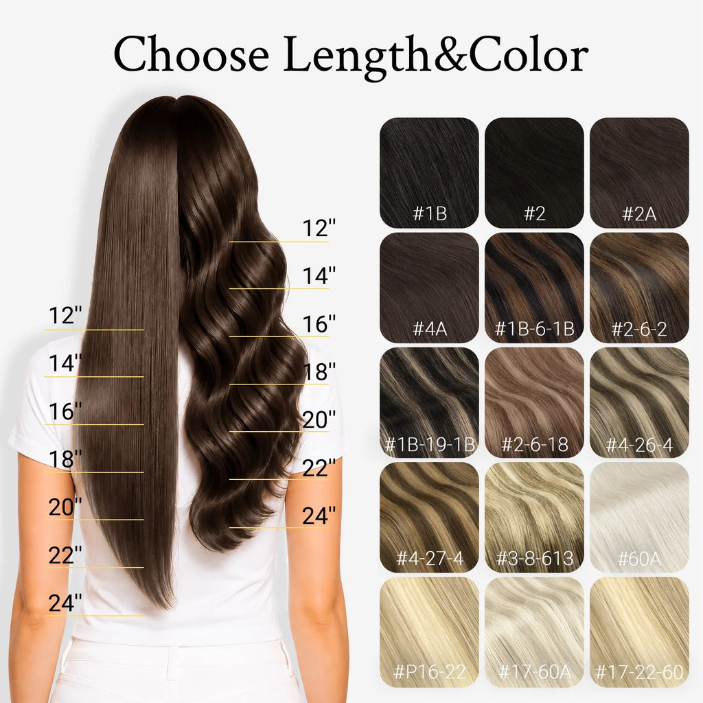 Wire Hair Extensions Real Human Hair Balayage Dark Brown to Chestnut Brown Invisible Transparent Remy Fish Line Hair Extensions