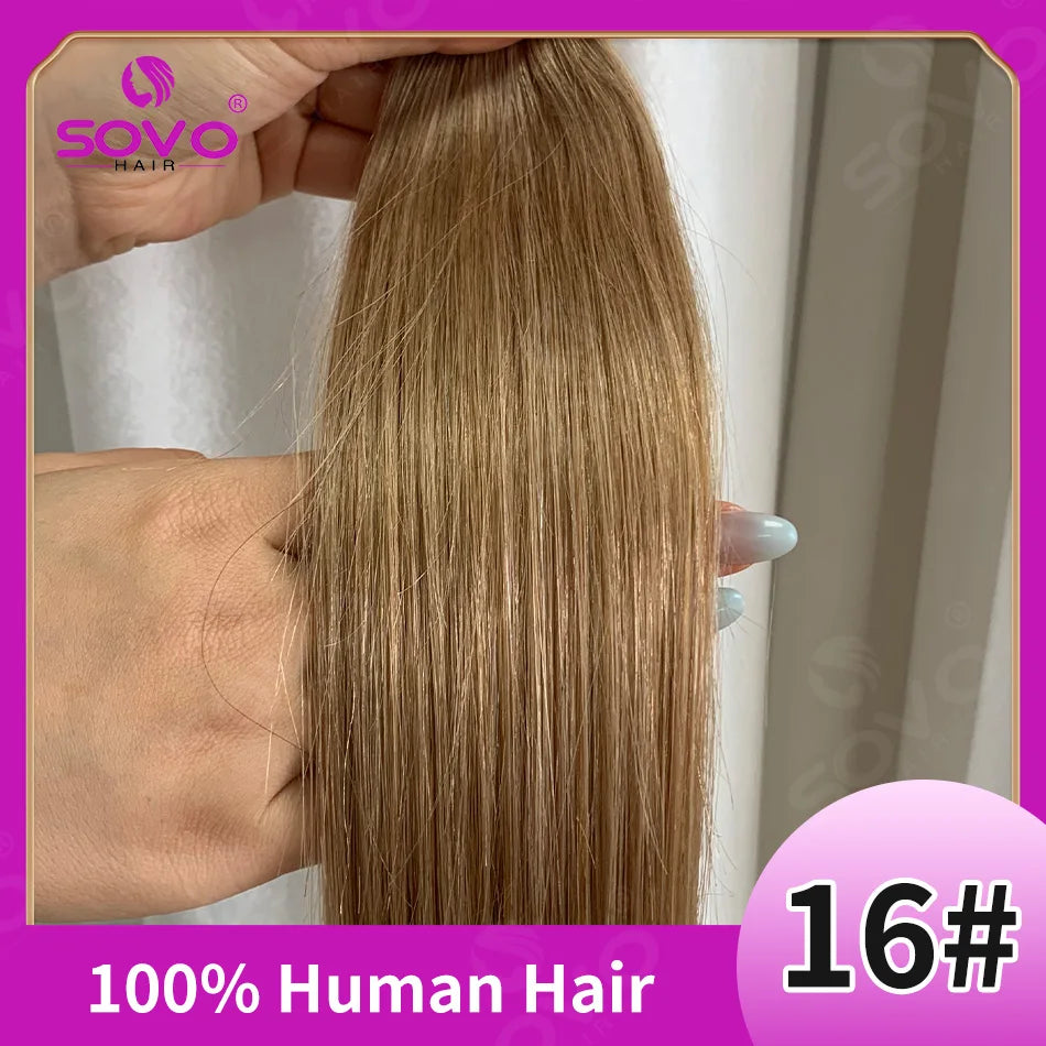 100-200Grams Clip In Hair Extension 100% Remy Human Hair Dark Brown Clip-On HairPiece Full Head 14-28 Inch For Salon Supply