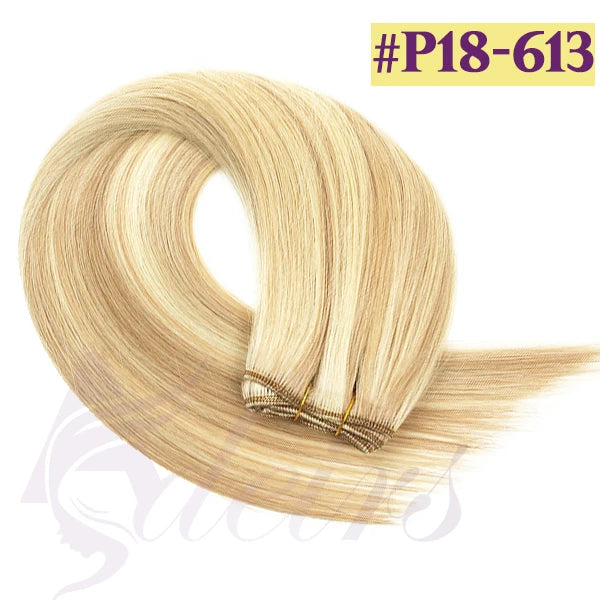 ADEIRS High Quality Human Hair Wefts Extensions Hair Weaves Bundles 100% Real Human Natural Hair Double Weft Brown Blonde salon