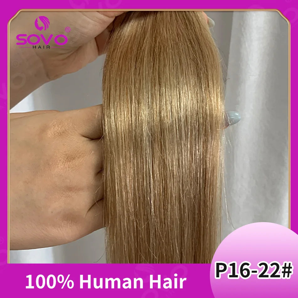 100-200Grams Clip In Hair Extension 100% Remy Human Hair Dark Brown Clip-On HairPiece Full Head 14-28 Inch For Salon Supply