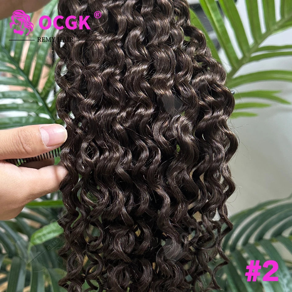 26" Real Human Hair Weft Extensions 613 Ombre Blonde Human Hair Weft Water Wave Bundles Off Black Brown Ginger Bundles 100g/Pc