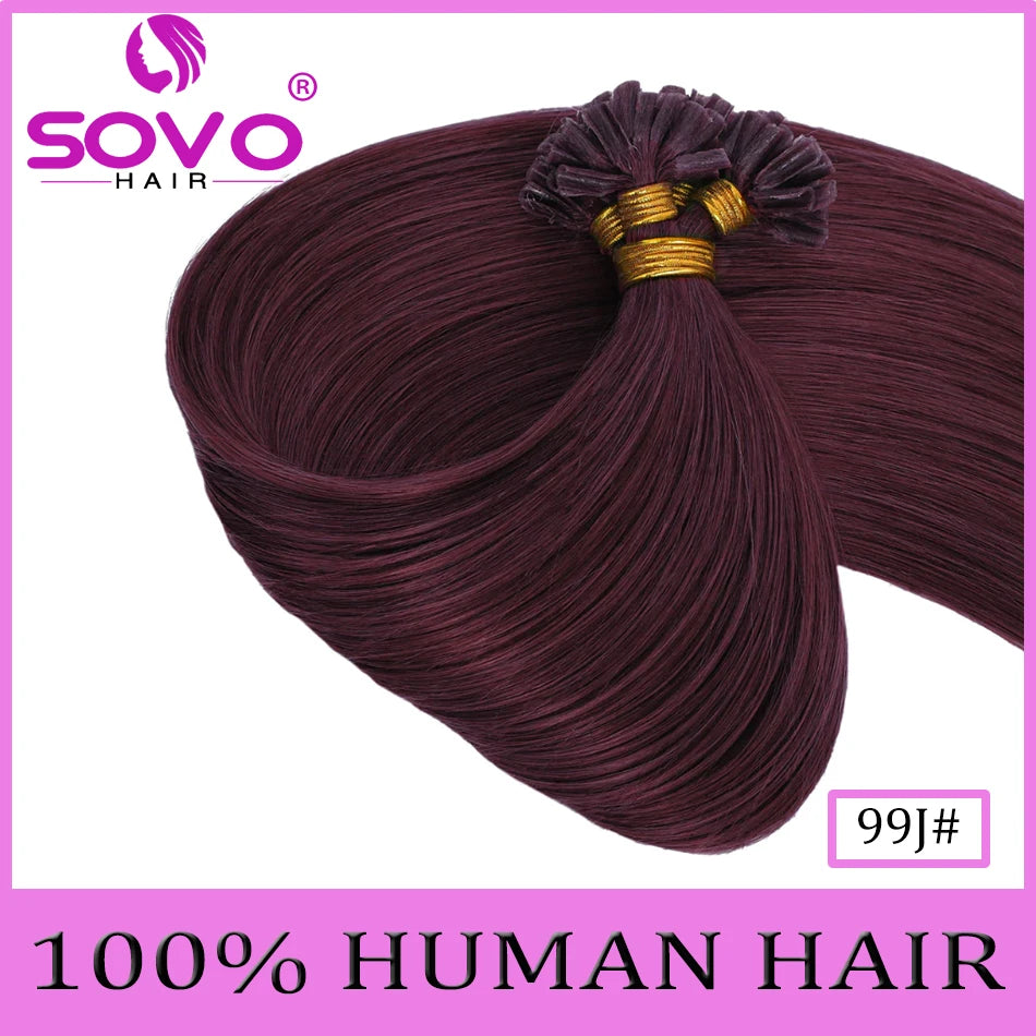 Straight U Tip Hair Extensions 100% Real Remy Human Hair 12"-26" Pre Bonded Keratin Hair Extensions For Salon Supply 100 Strands