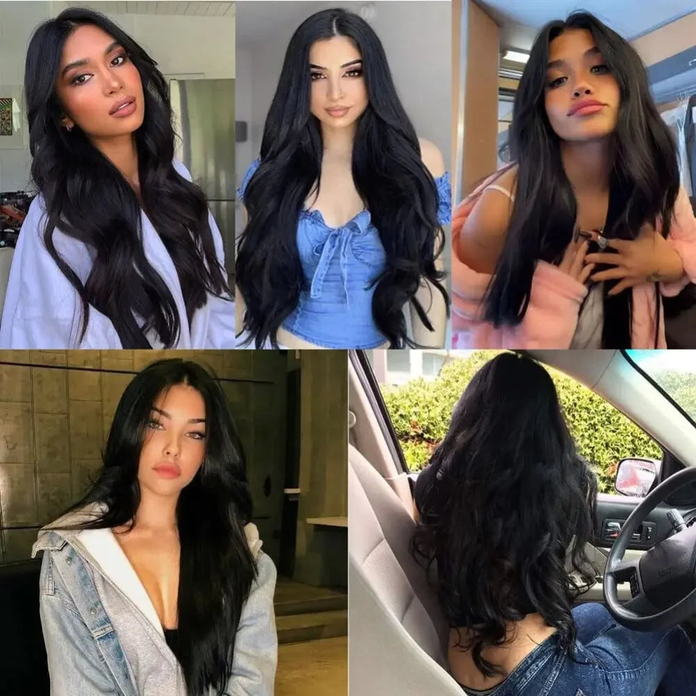Clip ins Hair Extensions Straight Human Hair 100% Unprocessed Full Head Brazilian Virgin Human Hair Natural Color Clip ins Hair