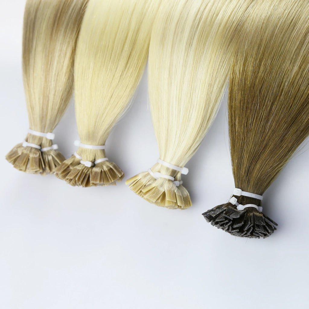 Flat Tip Hair Extensions Remy Real Human Hairpieces Straight Keratin Capsules Tip Hair Extensions For Salon Pre Bonded 50pcs/Set