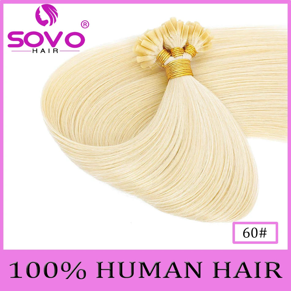 Straight U Tip Hair Extensions 100% Real Remy Human Hair 12"-26" Pre Bonded Keratin Hair Extensions For Salon Supply 100 Strands