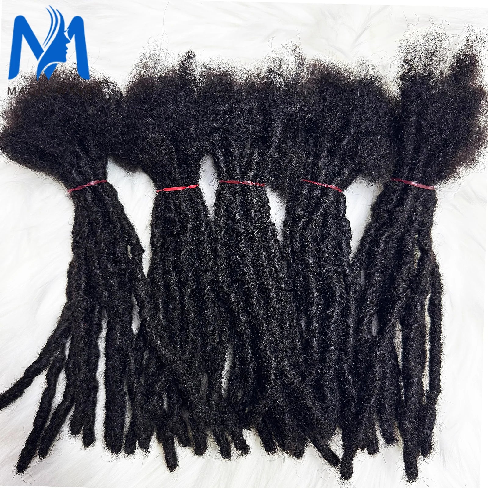 100% Real Human Hair Dreadlock Extensions for Crochet Braids 0.6cm Width Handmade Loc Extensions Human Hair for Men Women
