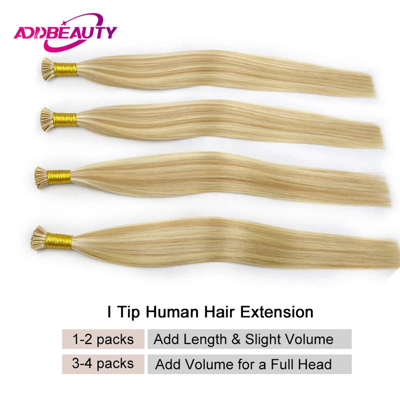 Straight Human Hair Extensions ITIP Human Fusion Hair 100% Real Brazilian Human Hair 50 Strands Keratin Capsule Natural Hair