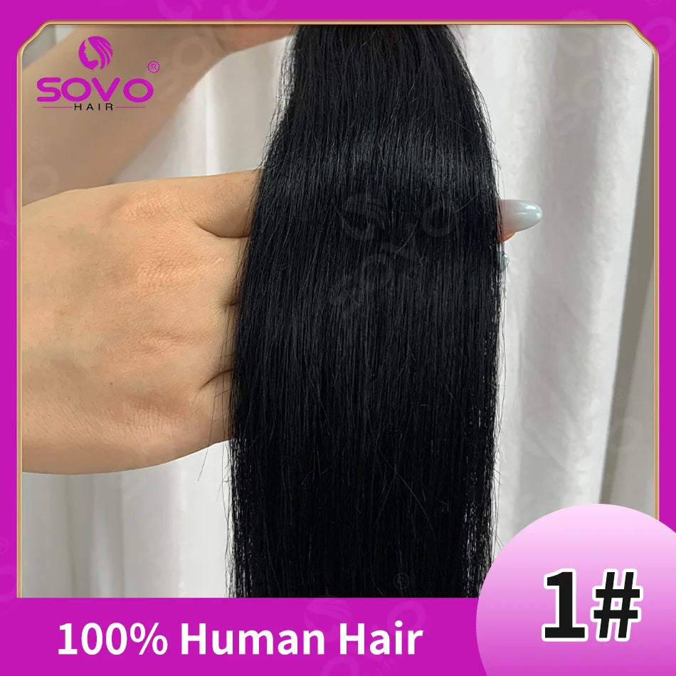 100-200Grams Clip In Hair Extension 100% Remy Human Hair Dark Brown Clip-On HairPiece Full Head 14-28 Inch For Salon Supply