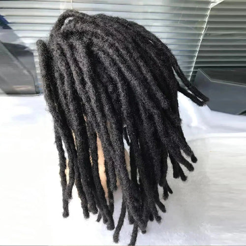 100% Real Human Hair Dreadlock Extensions for Man/Women Full Handmade Human Hair Locs Extension 8-24 Inch 0.8 cm Width 10-40 Pcs