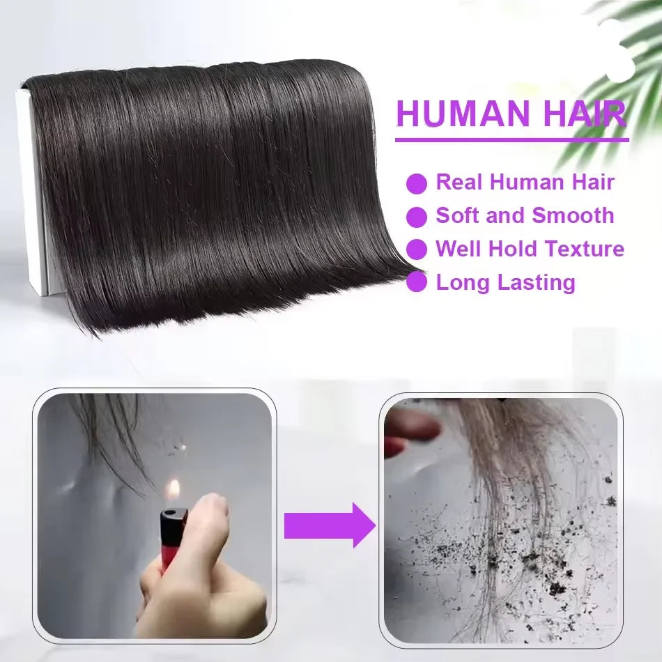 100% Quality Straight Human Hair Bundles Brazilian 16A Real Remy Weave Hair 26 28 30 Inch Unprocessed  Double Weft Raw Hair Bundles Extensions For Women