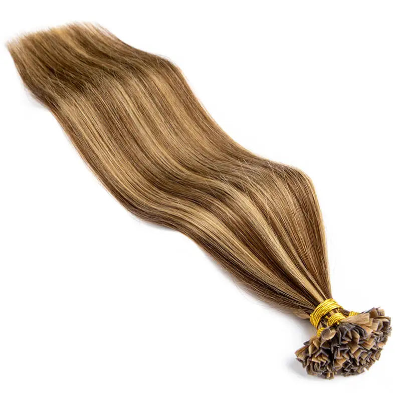 Straight Keratin V Tip Hair Extensions Real Human Hair 50Strands/Set Free Shipping Natural Fusion Human Hair Extension 12-24Inch