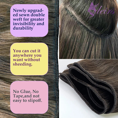 ADEIRS High Quality Human Hair Wefts Extensions Hair Weaves Bundles 100% Real Human Natural Hair Double Weft Brown Blonde salon